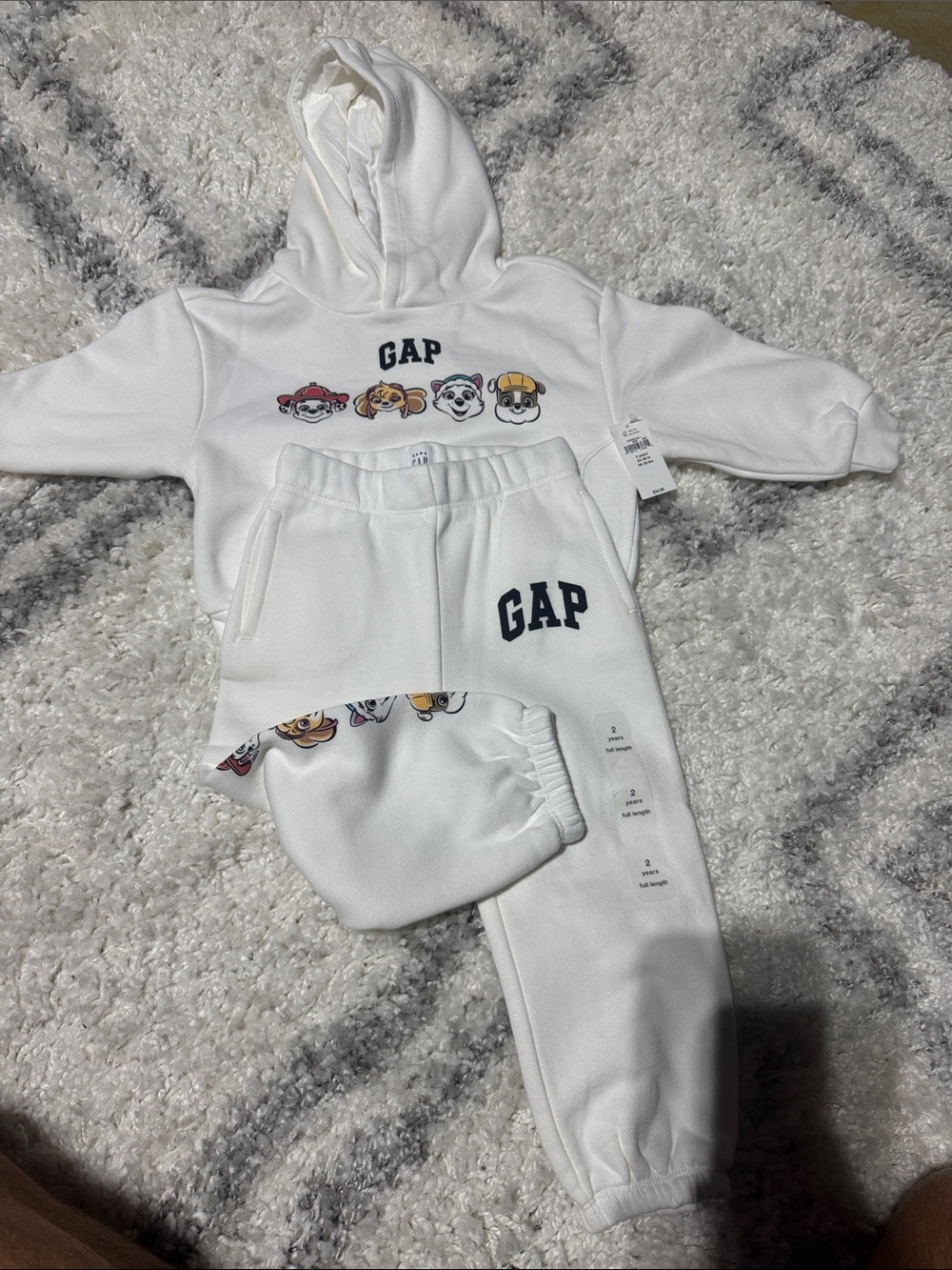 GAP White Hoodie and Jogger Set paw patrol nwt Msrp $75